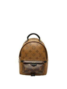 Louis Vuitton Monogram Reverse Palm Springs Mini Backpack Black Brown Leather